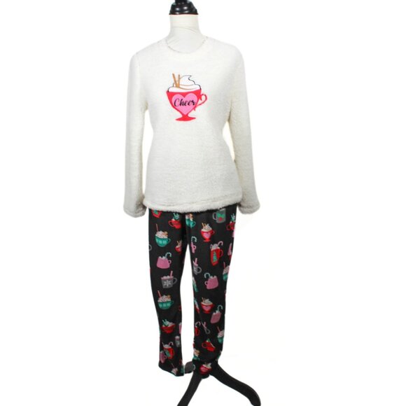 Holiday 2-Piece Pajama Set – Women’s Size S, Sherpa Top & Velour Pants - Picture 1 of 13